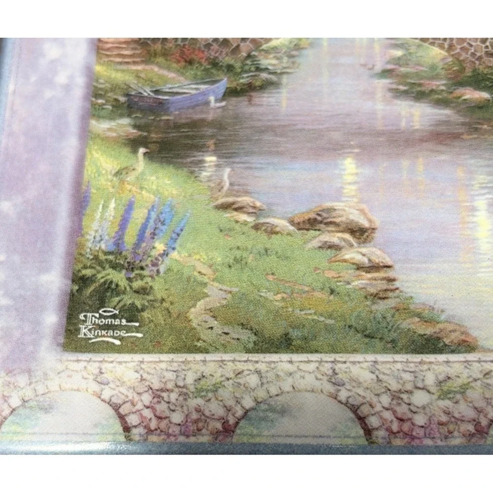 Thomas Kinkade Lamplight Bridge Plate Bridges of Life Bradford Exchange 1999